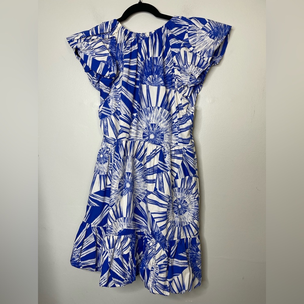 Marie Oliver NWOT Clover Dress in blue Radiance Slip on Cotton Bubble Hem Sz S - Picture 12 of 16